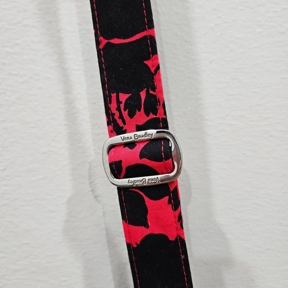 Vera Bradley Hipster Crossbody Bag Red Black Floral Boho Pockets Lined Hippie - Picture 3 of 10